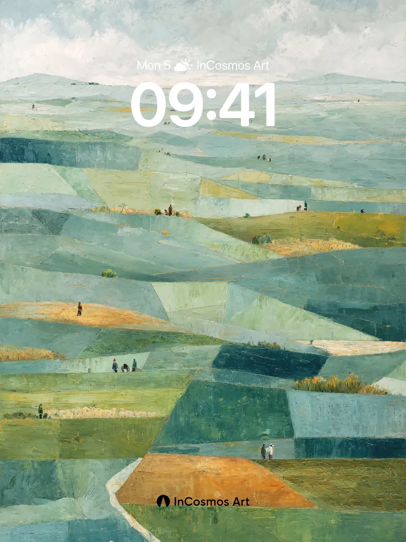 Whispering Fields Wallpaper with Patchwork Light