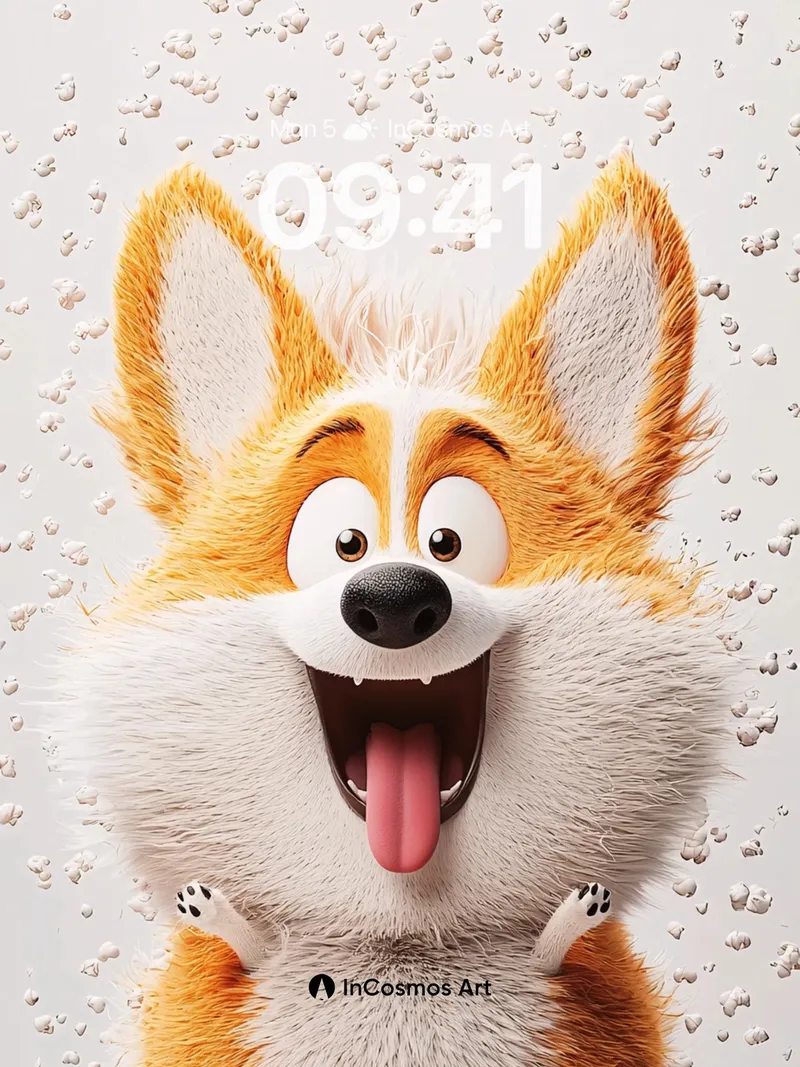 Joyful Furry Wallpaper with Popcorn Storm