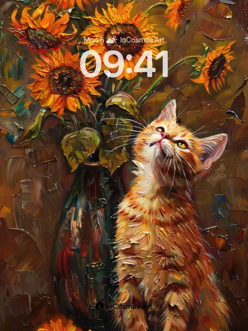 Golden Whisker Wallpaper with Sunflower Reverie