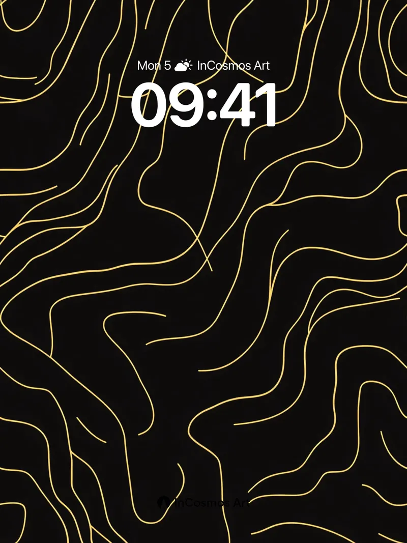 Golden Vein Wallpaper with Topographic Flow