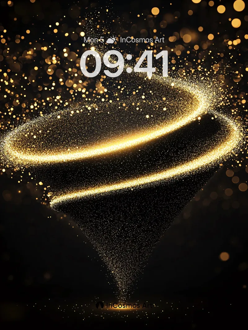 Golden Vortex Wallpaper with Cosmic Dust