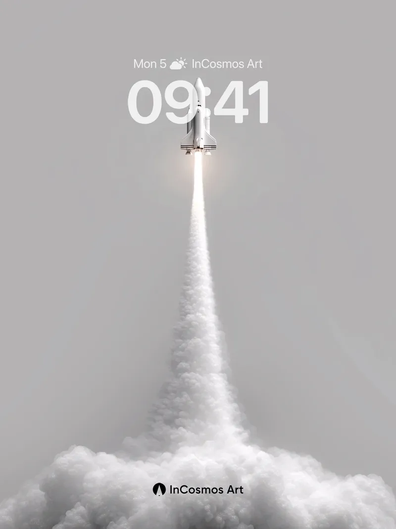 Ascendant Flame Wallpaper with Cosmic Trail