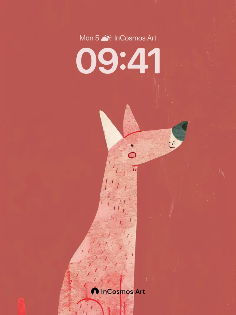 Whispering Canine Wallpaper with Textured Hues