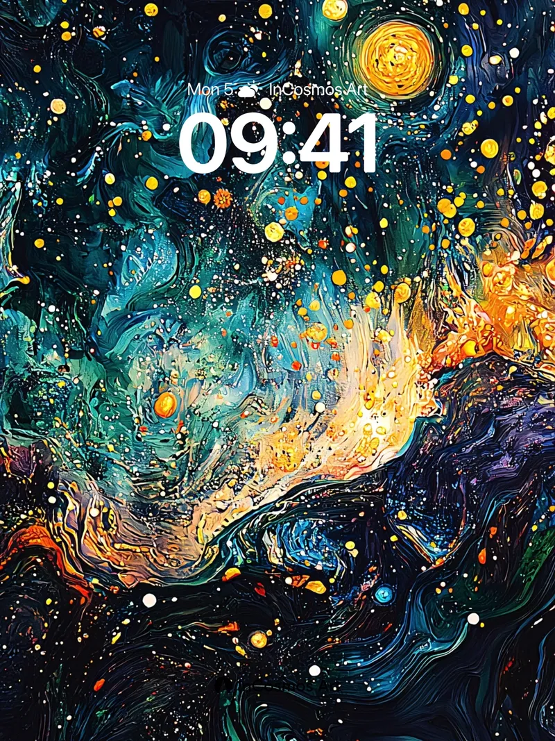 Cosmic Whirlpool Wallpaper with Starlit Veins