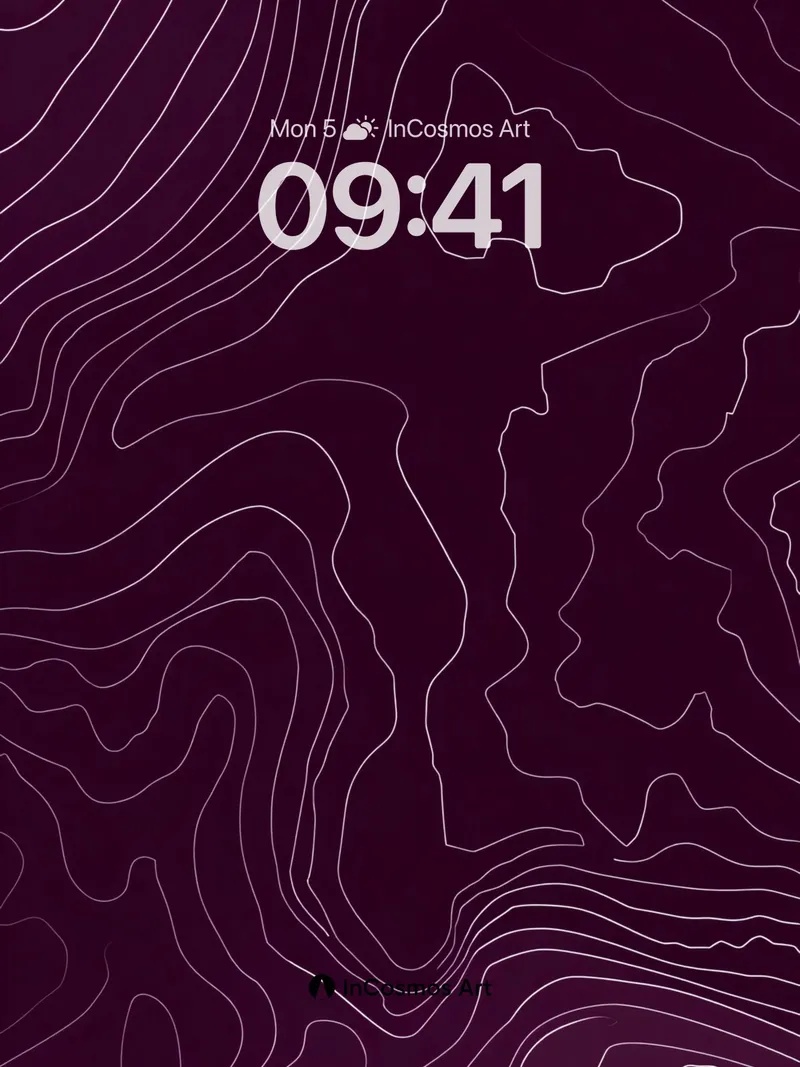 Velvet Topography Wallpaper with Ghost Lines