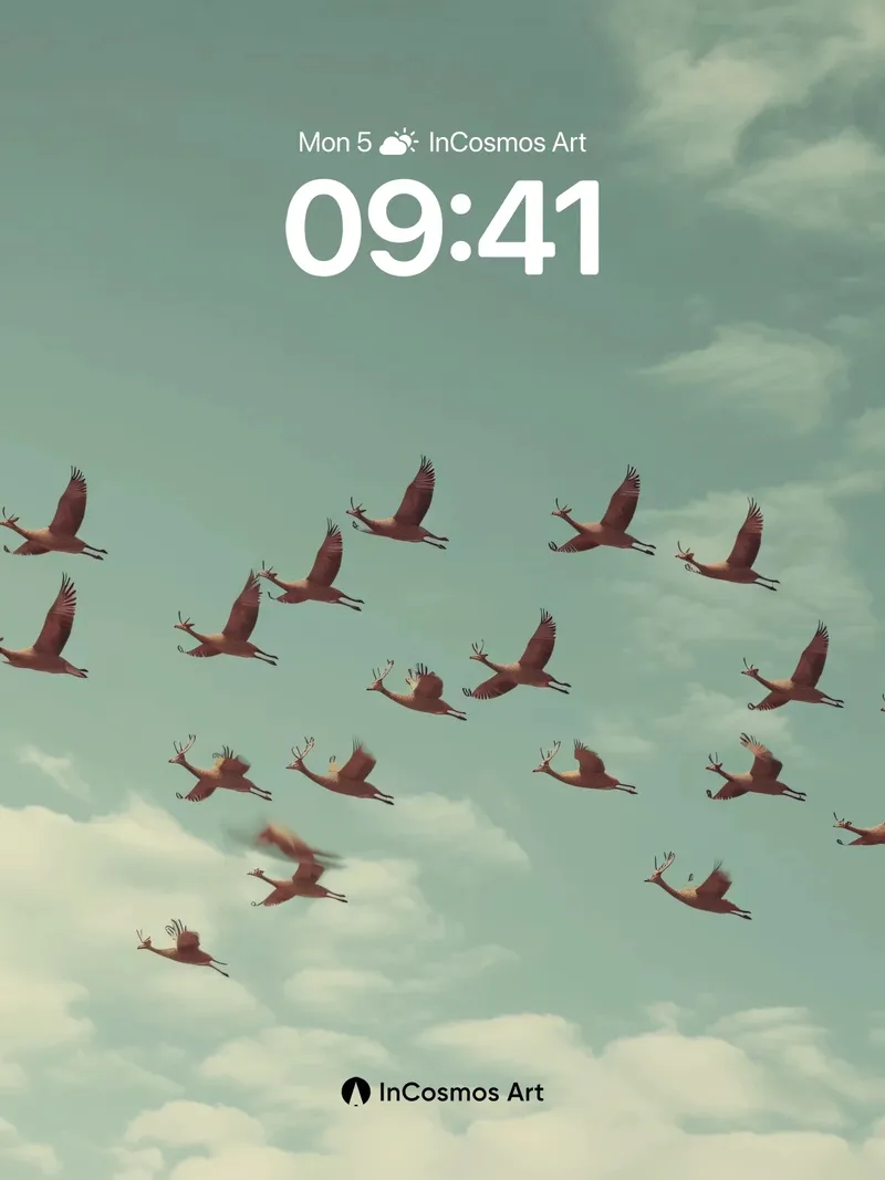 Serenity Flight Wallpaper with Crimson Wings