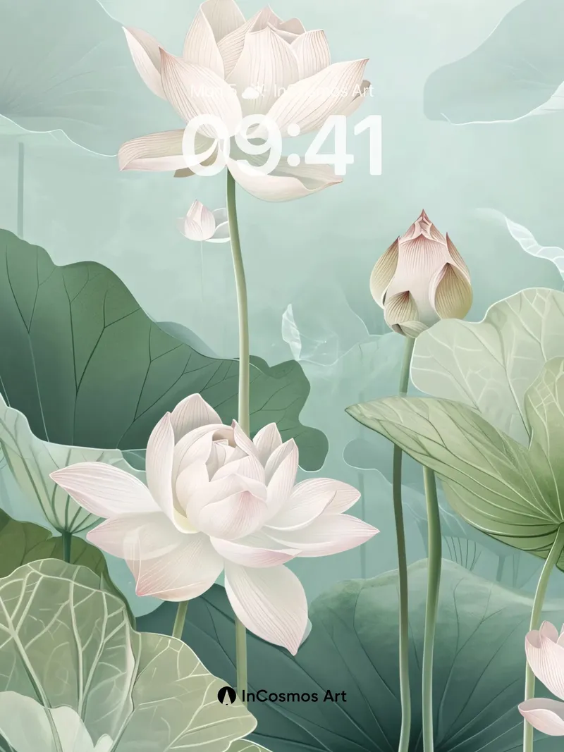 Serene Lotus Wallpaper with Ethereal Mist