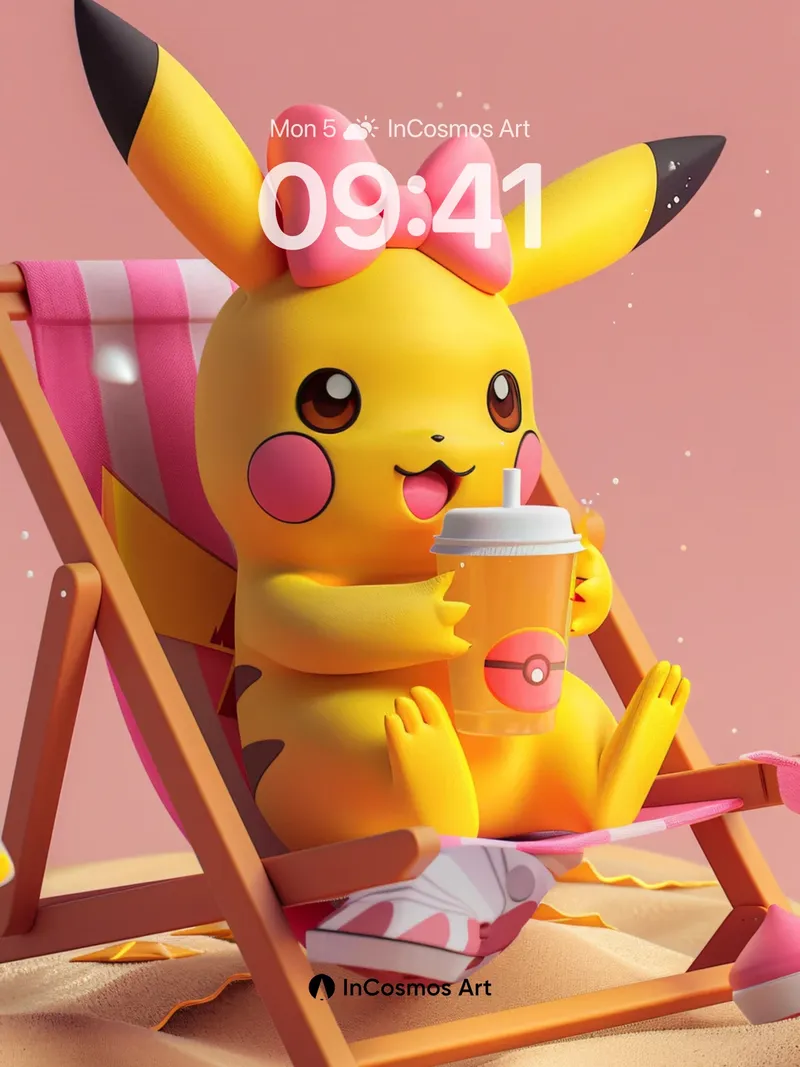 Playful Sunbeam Wallpaper with Poké-Cup Charm