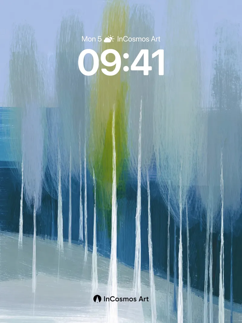 Serene Veil Wallpaper with Ethereal Trees