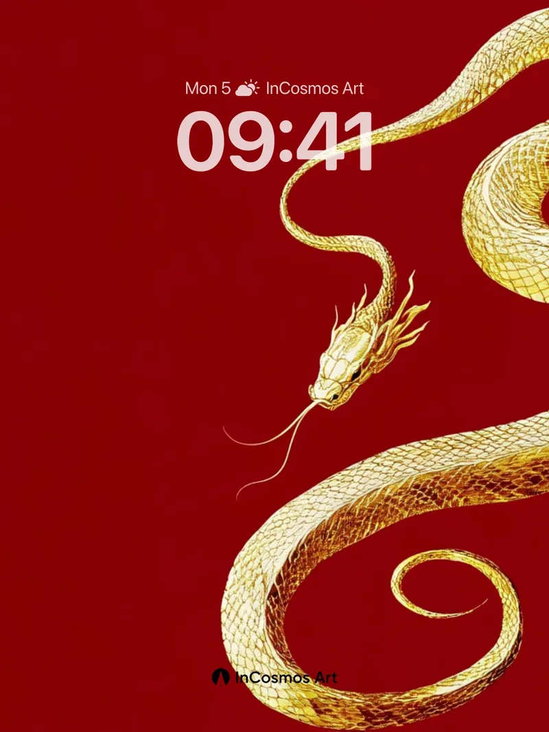 Golden Serpent Wallpaper with Mythic Grace