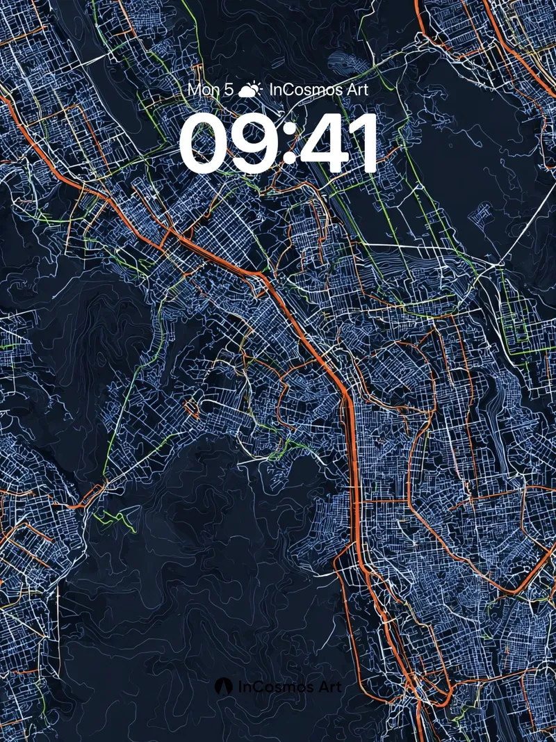 Neon Vein Wallpaper with City Pulse