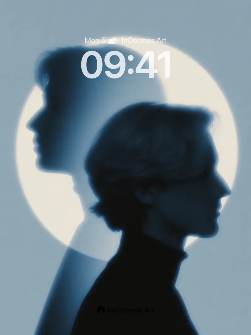 Echoing Silhouette Wallpaper with Lunar Halo