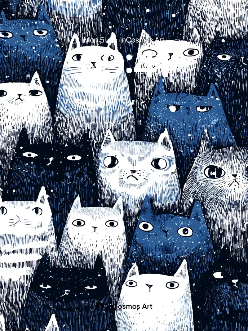 Whispering Feline Galaxy Wallpaper with Starlit Fur