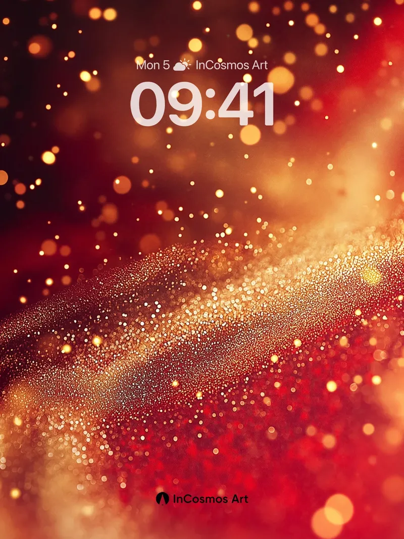 Crimson Nebula Wallpaper with Golden Dust Trails