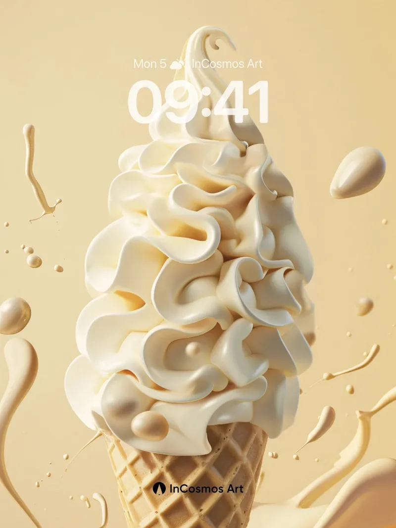 Creamy Reverie Wallpaper with Floating Whirls