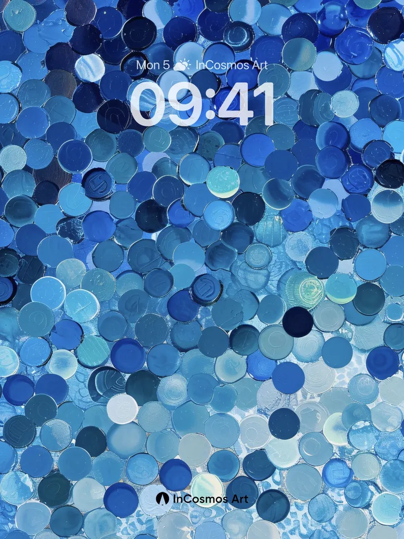 Oceanic Mosaic Wallpaper with Shimmering Depths