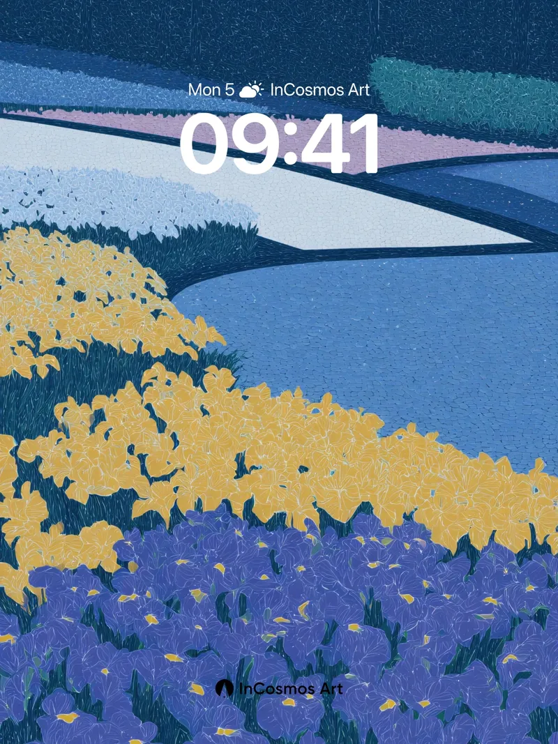 Nocturnal Bloom Wallpaper with Starlit Fields