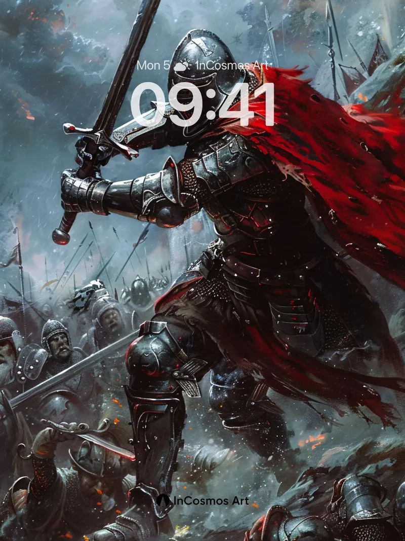 Iron Fury Wallpaper with Crimson Veil