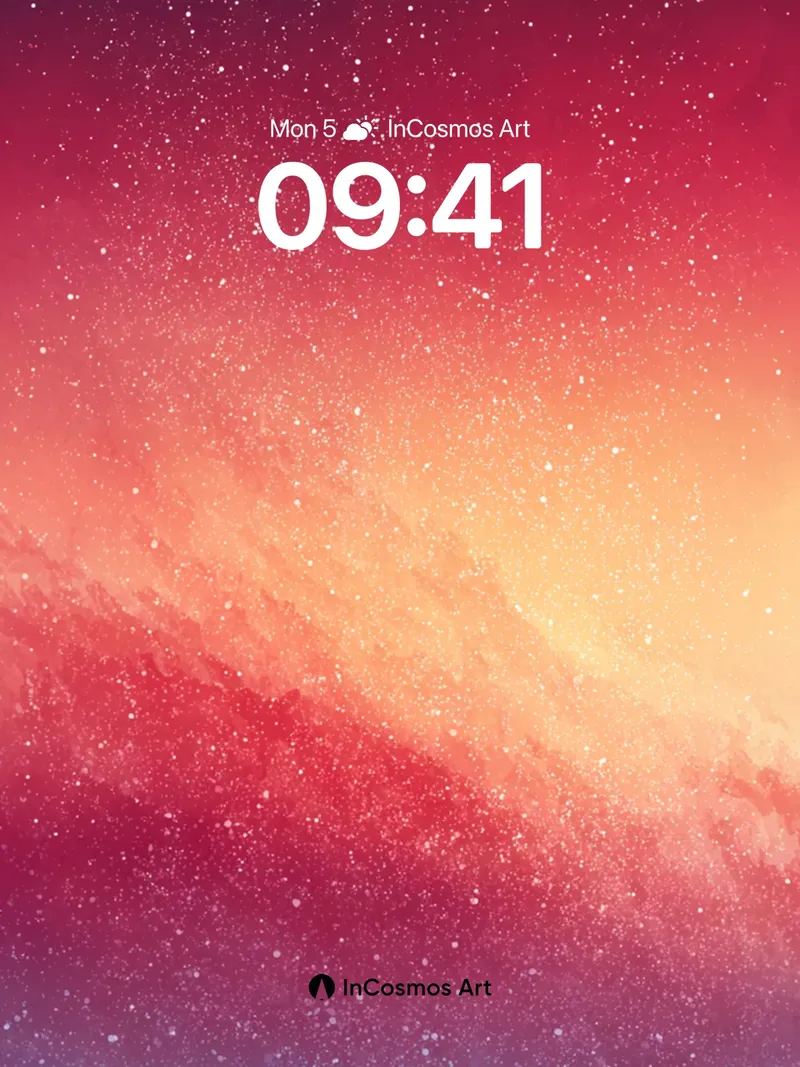 Cosmic Ember Wallpaper with Starlit Veil