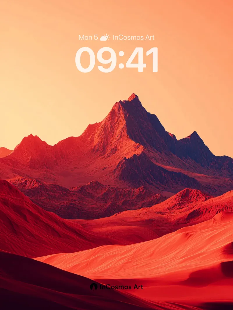 Crimson Summit Wallpaper with Fiery Peaks