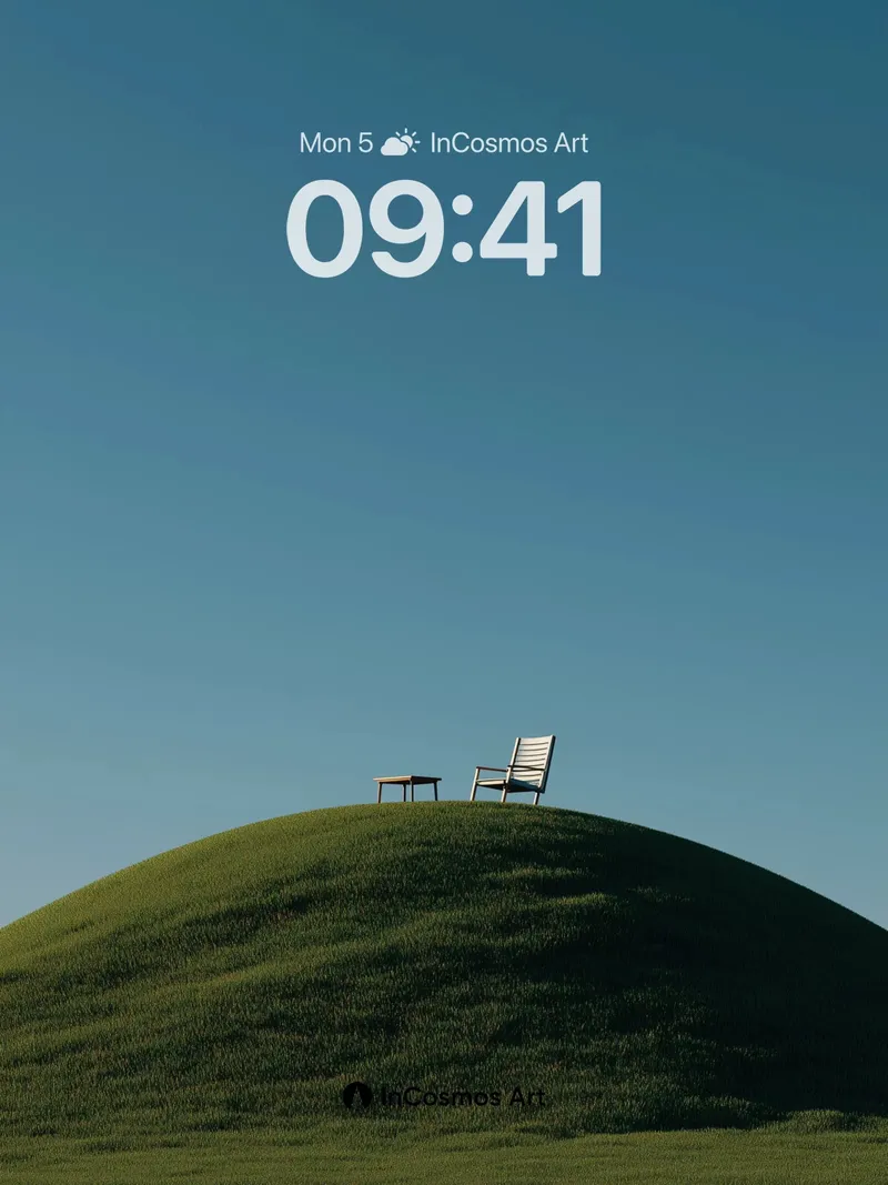 Serenity Hill Wallpaper with Solitary Chair