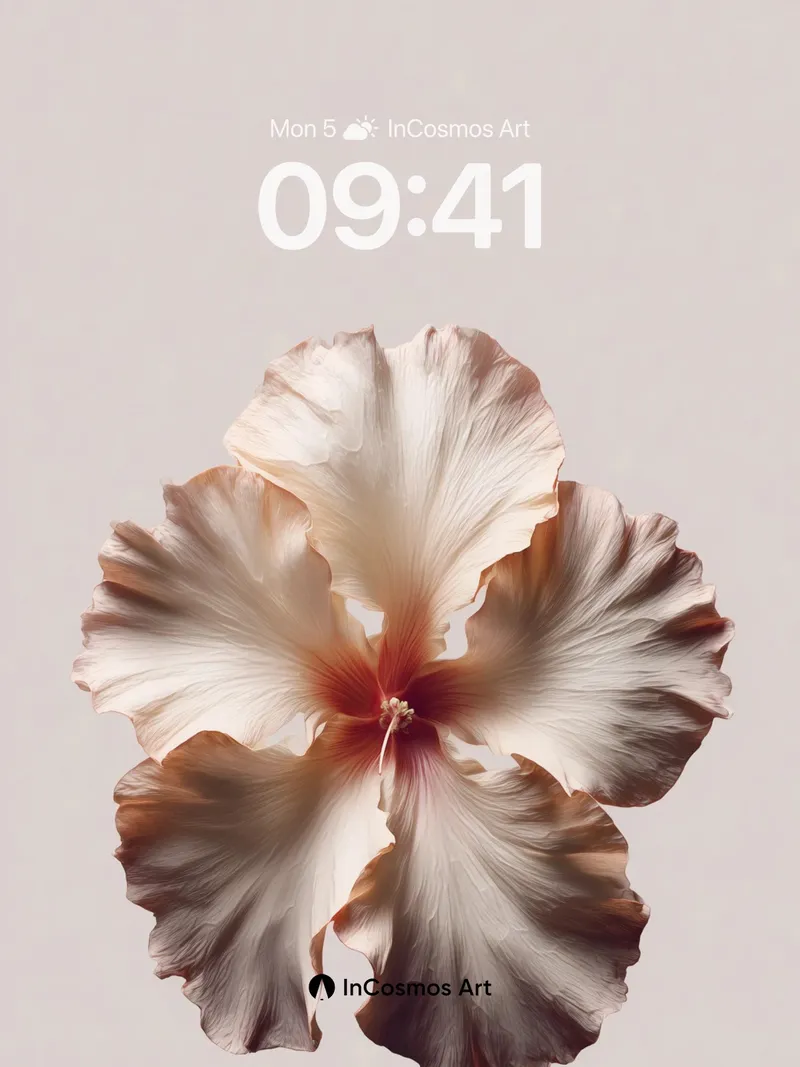 Silken Stillness Wallpaper with Floating Petals