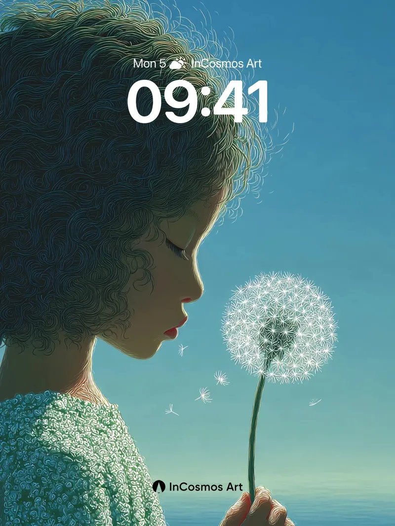 Serenity Dandelion Wallpaper with Whispering Light
