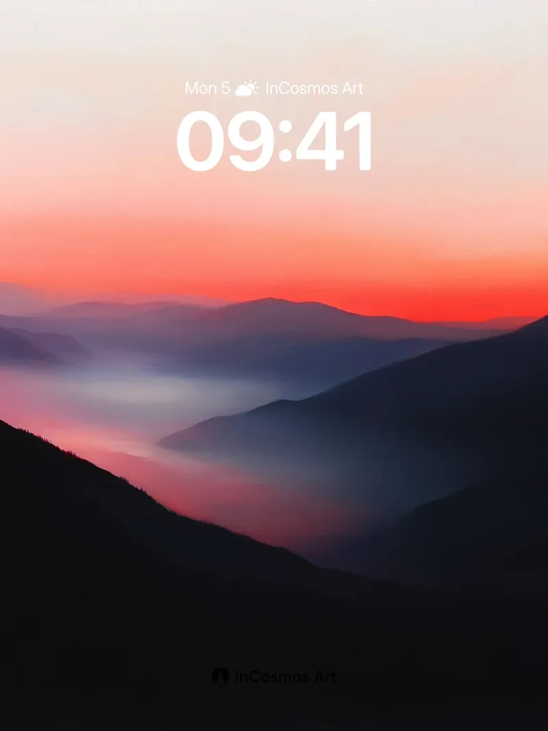 Crimson Hush Wallpaper with Mist Veils