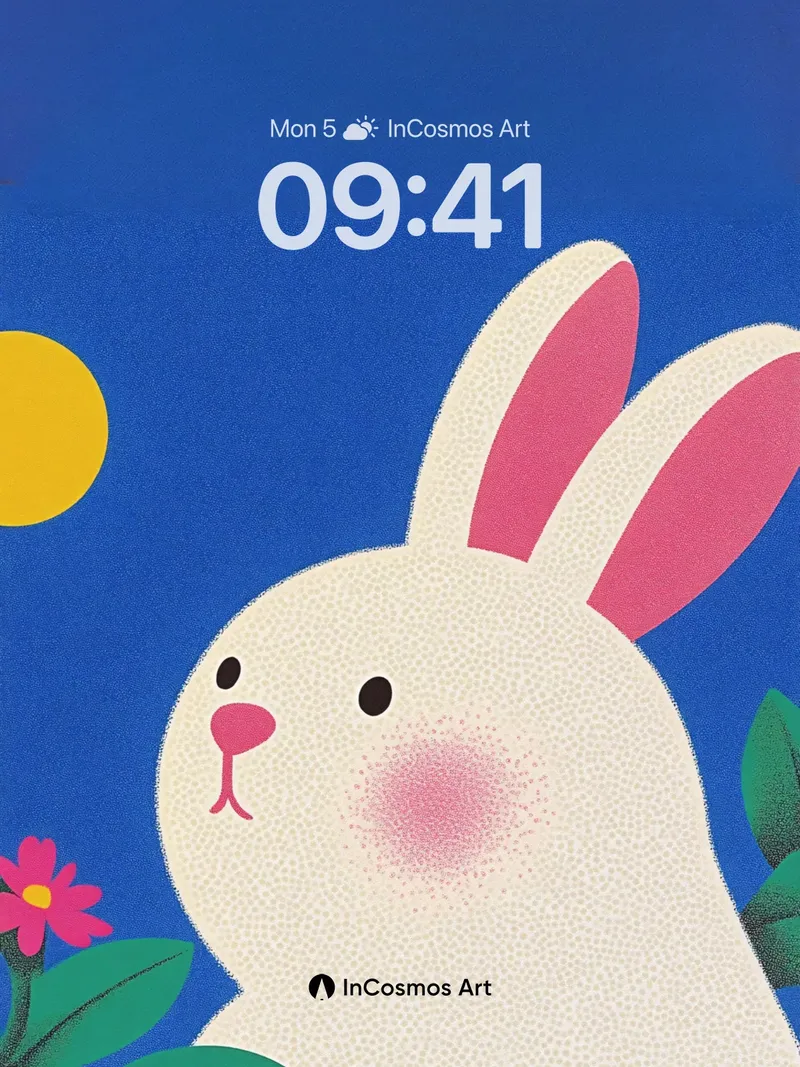 Whispering Bunny Wallpaper with Celestial Glow