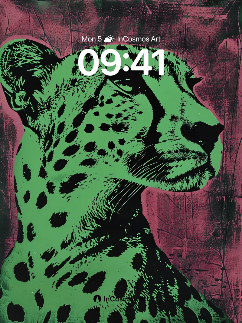Neon Jungle Wallpaper with Electric Cheetah