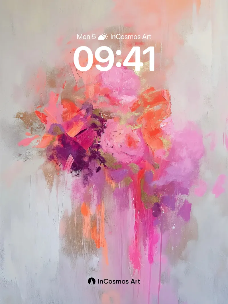 Luminous Bloom Wallpaper with Floating Petals