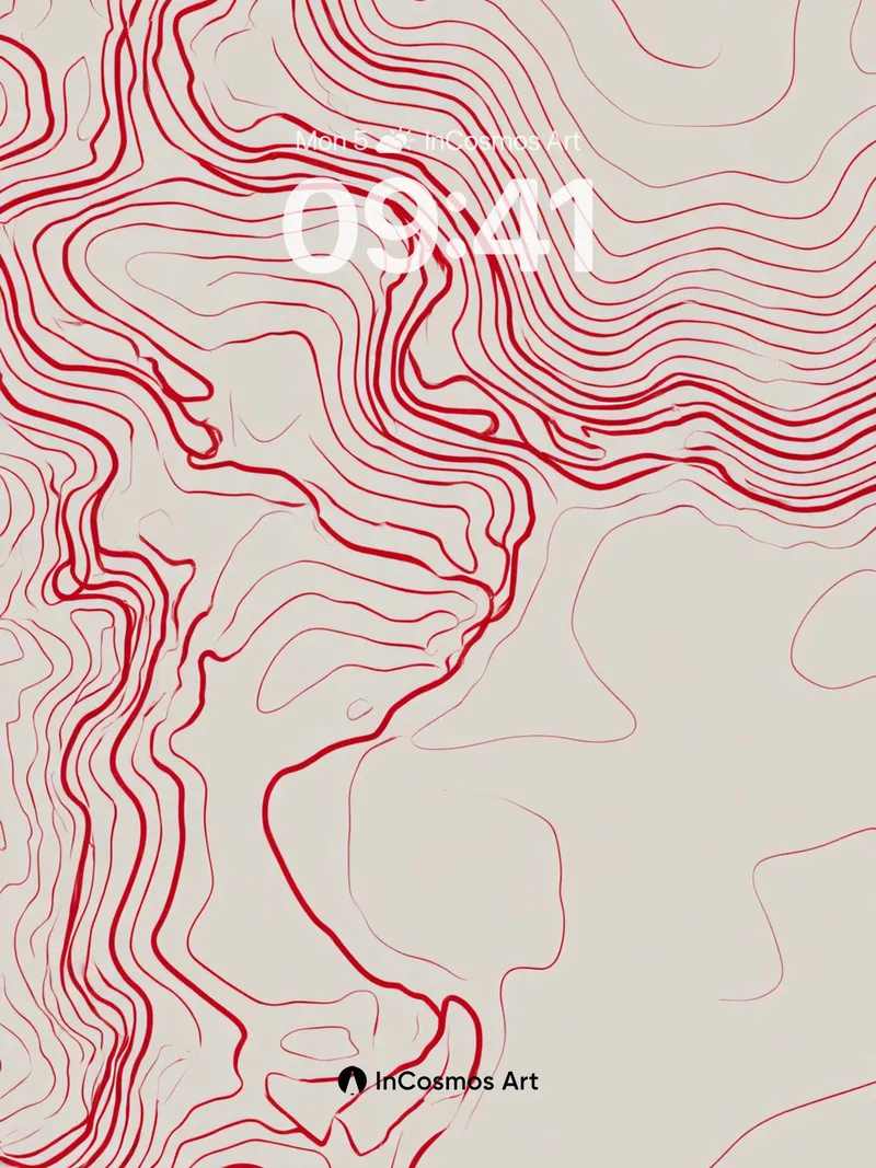 Silent Contour Wallpaper with Crimson Veins