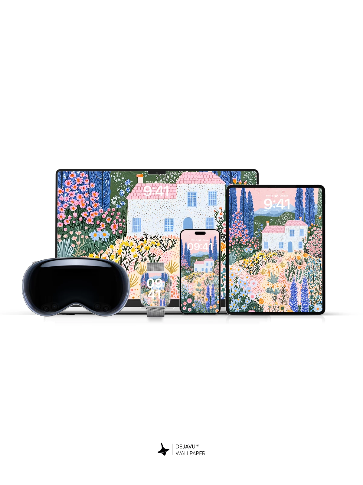 Whimsical Floral Cottage Wallpaper 8K for iPhone and Android