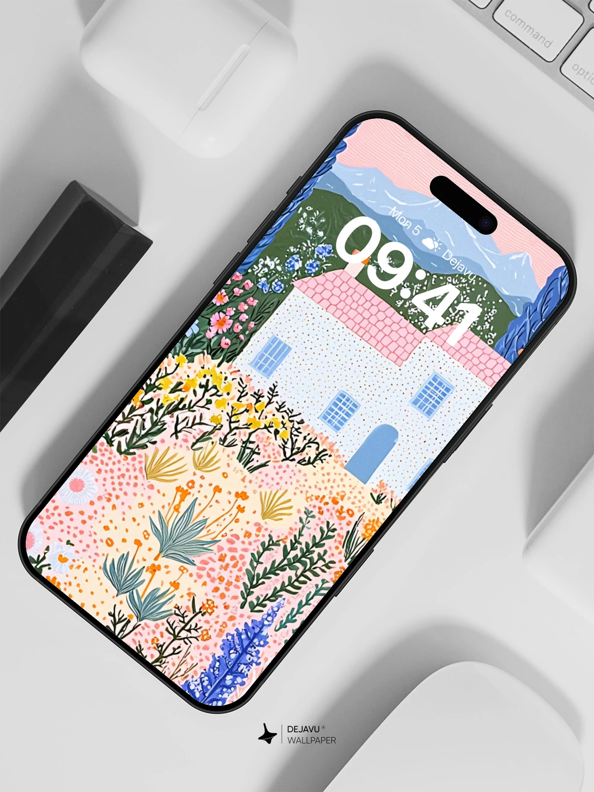 Whimsical Floral Cottage Wallpaper 8K for iPhone and Android