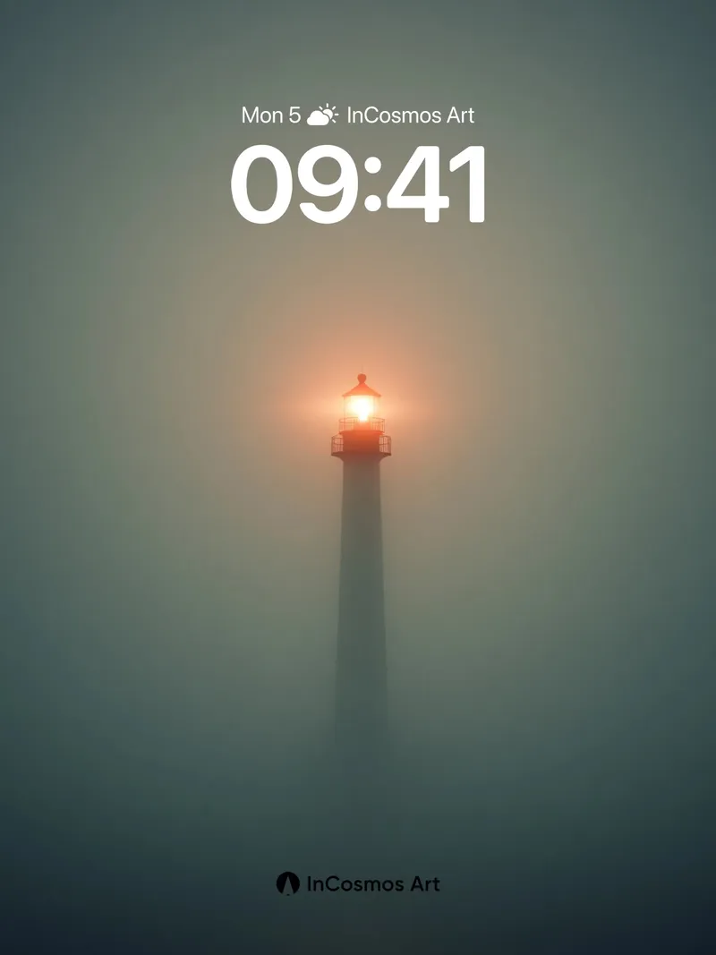 Fogbound Beacon Wallpaper with Haunting Light