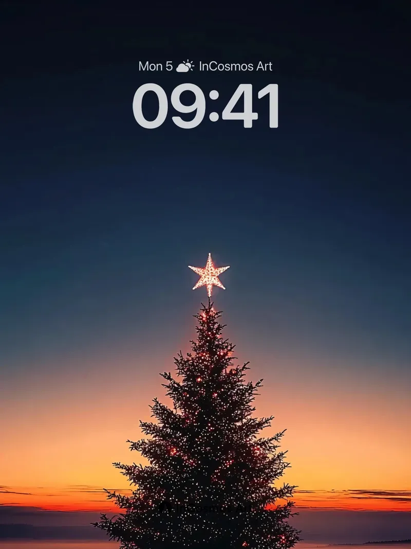 Solitary Starlight Wallpaper with Frozen Horizon