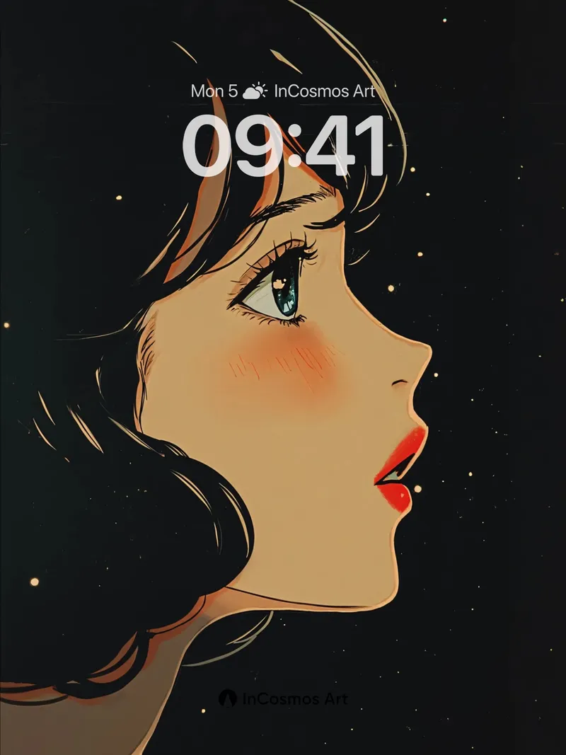 Stellar Gaze Wallpaper with Velvet Shadows
