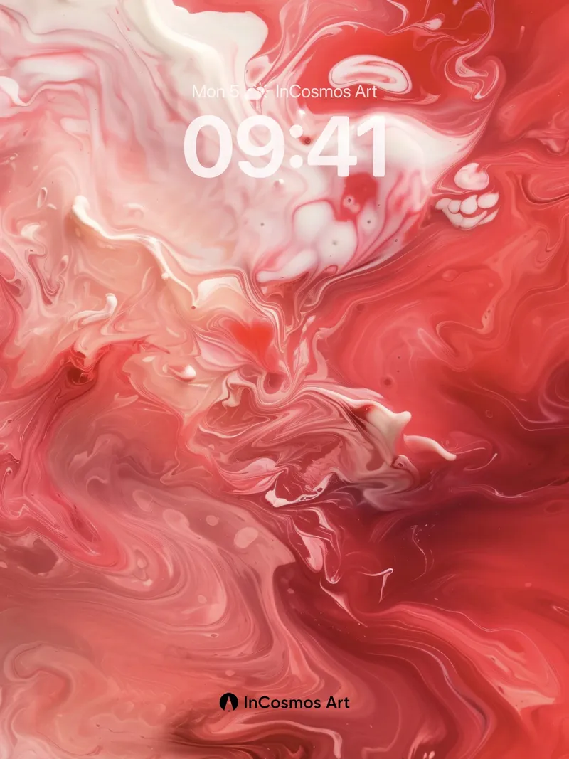 Crimson Veil Wallpaper with Liquid Light