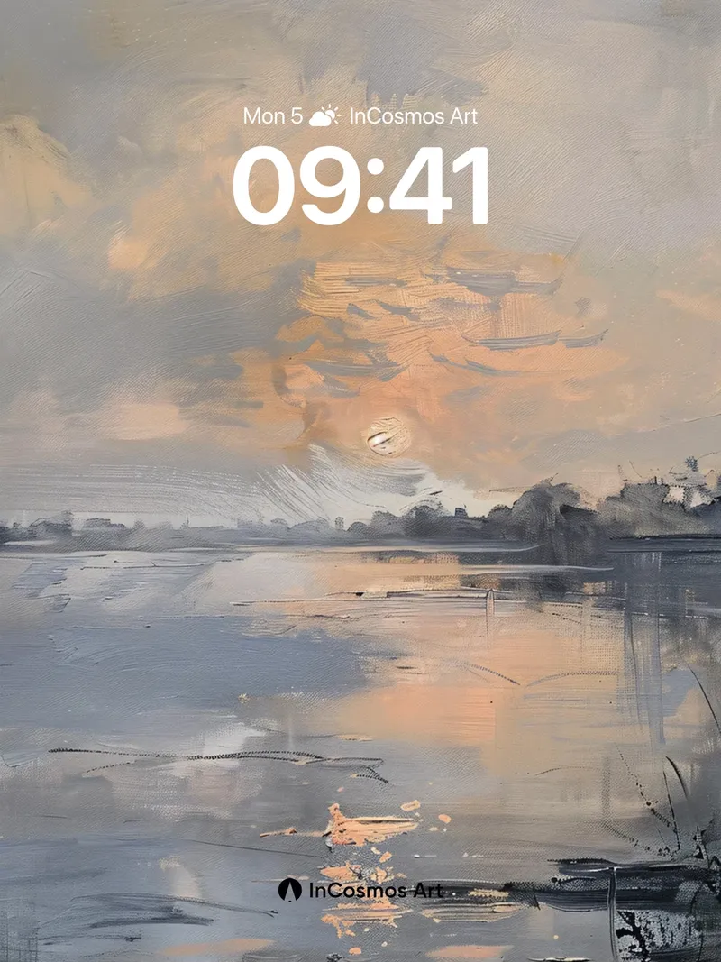 Calm Horizon Wallpaper with Distant Light