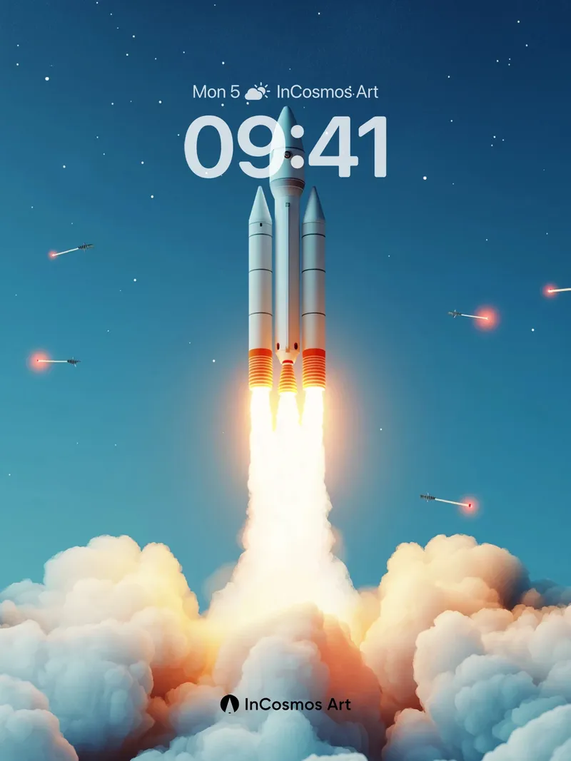 Cosmic Ascent Wallpaper with Starlit Trail