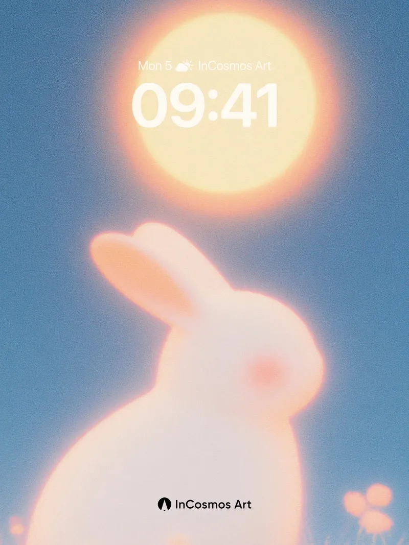Luminous Hare Wallpaper with Celestial Glow