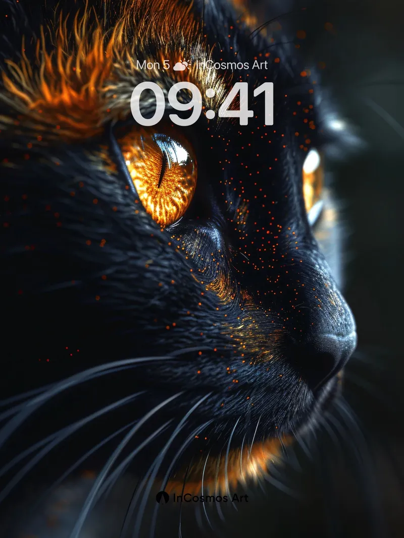 Obsidian Gaze Wallpaper with Ember Speckles