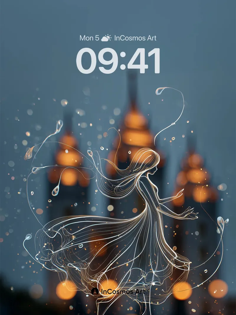 Luminous Dance Wallpaper with Ethereal Lines