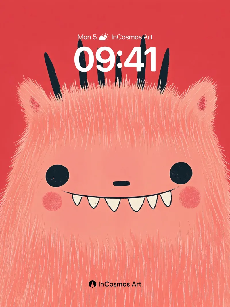 Playful Fuzz Wallpaper with Spiky Crown