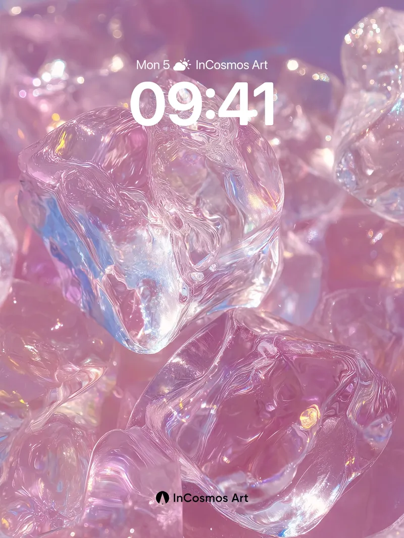 Luminous Crystal Wallpaper with Ethereal Hues