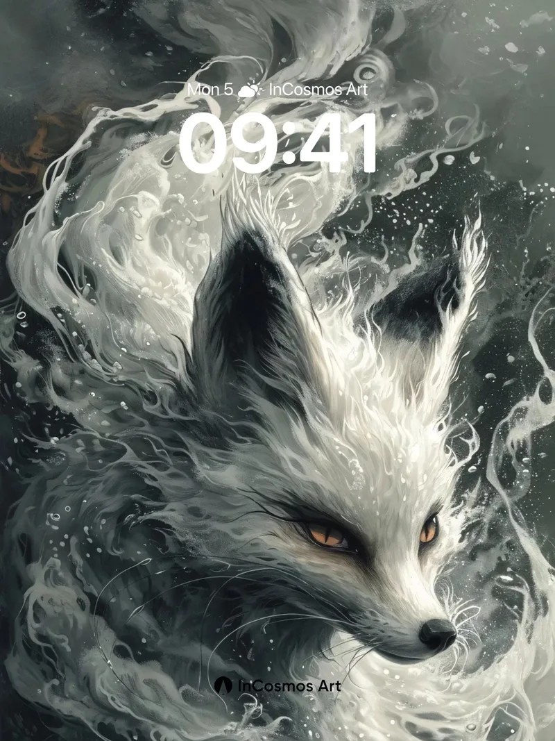 Frostwhisper Fox Wallpaper with Ethereal Smoke