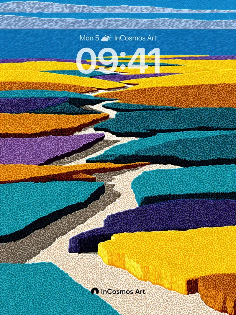 Surreal Canyon Wallpaper with Textured Color Fields