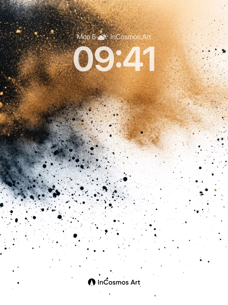 Cosmic Dust Wallpaper with Golden Veins