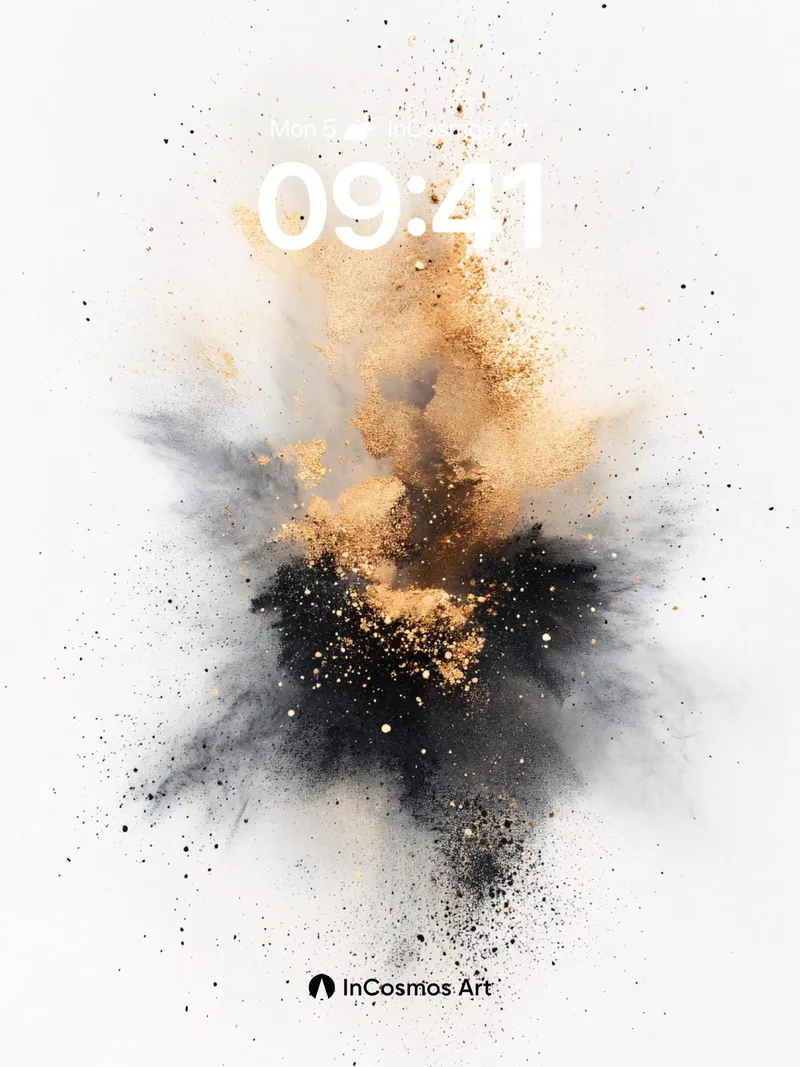 Chaos Bloom Wallpaper with Golden Dust