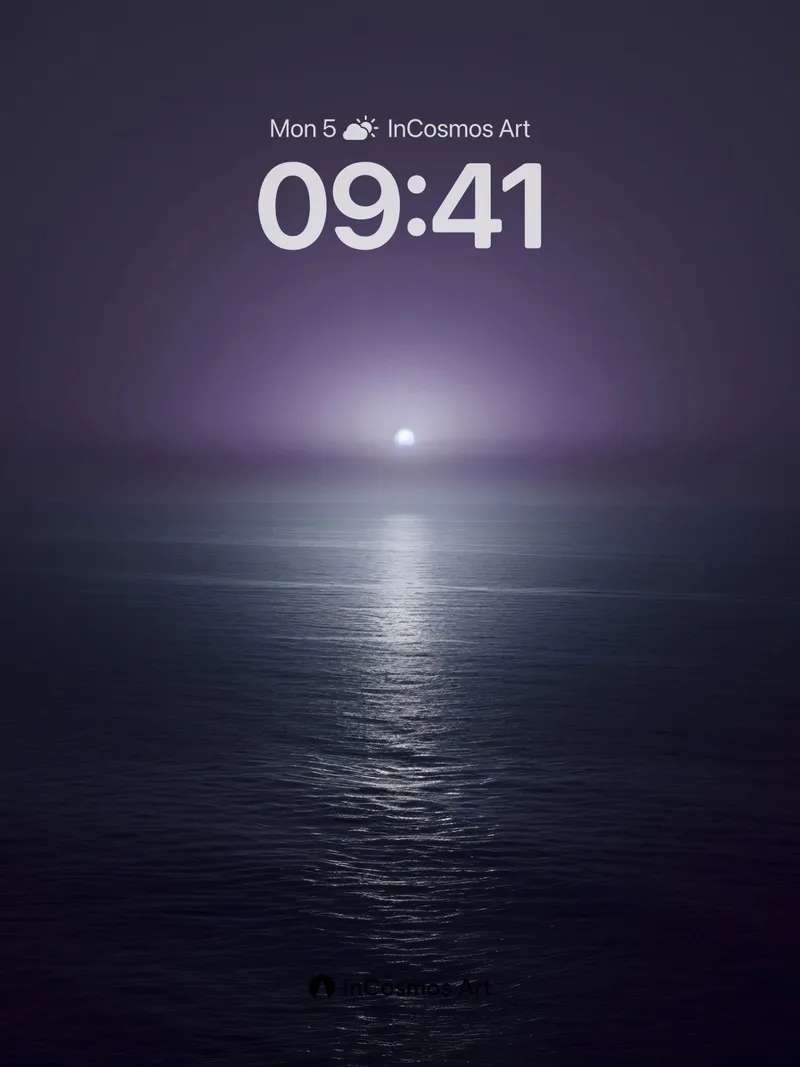 Lunar Stillness Wallpaper with Ethereal Glow